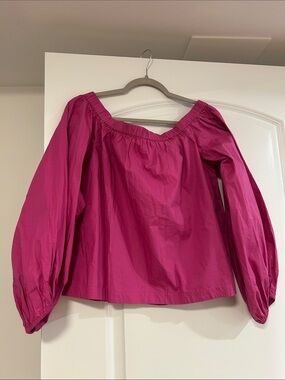Maeve Women’s Off-Shoulder Peasant Top in Magenta